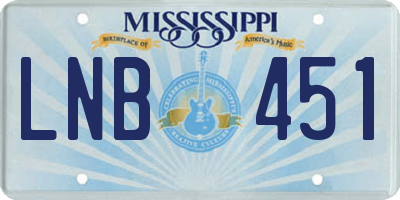 MS license plate LNB451