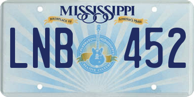 MS license plate LNB452