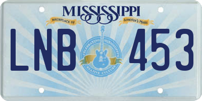 MS license plate LNB453