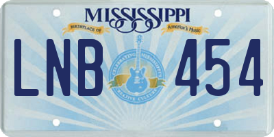MS license plate LNB454