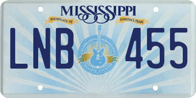 MS license plate LNB455