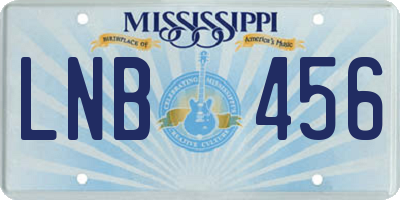 MS license plate LNB456