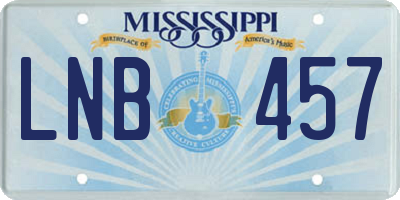 MS license plate LNB457