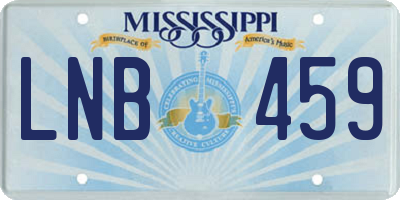 MS license plate LNB459
