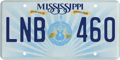 MS license plate LNB460
