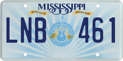 MS license plate LNB461