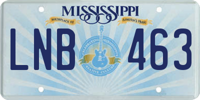 MS license plate LNB463