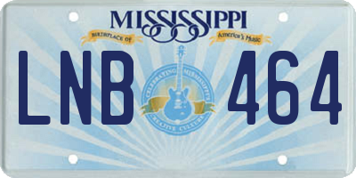 MS license plate LNB464