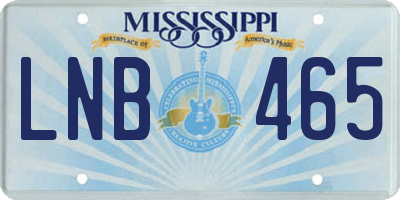 MS license plate LNB465