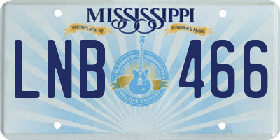 MS license plate LNB466