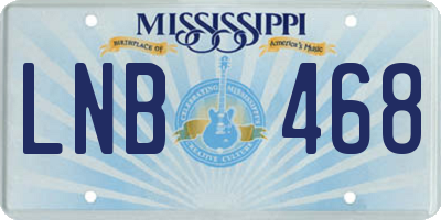 MS license plate LNB468