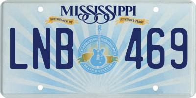 MS license plate LNB469