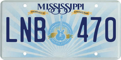 MS license plate LNB470