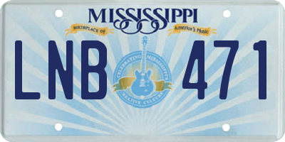 MS license plate LNB471