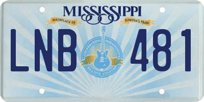 MS license plate LNB481