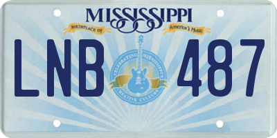 MS license plate LNB487