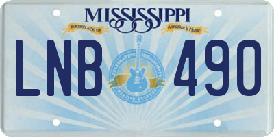 MS license plate LNB490