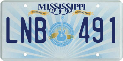 MS license plate LNB491