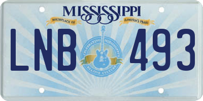MS license plate LNB493