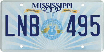 MS license plate LNB495
