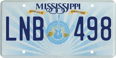 MS license plate LNB498