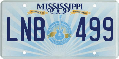 MS license plate LNB499