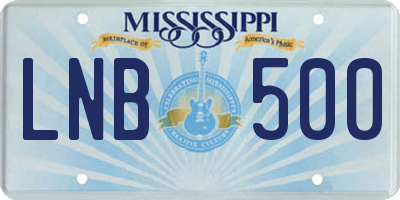 MS license plate LNB500