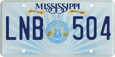 MS license plate LNB504