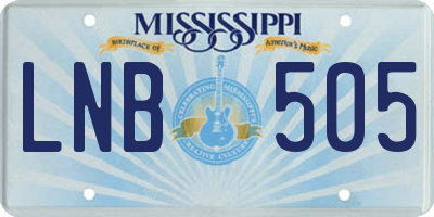 MS license plate LNB505