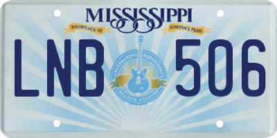 MS license plate LNB506