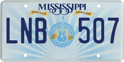MS license plate LNB507