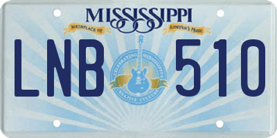 MS license plate LNB510