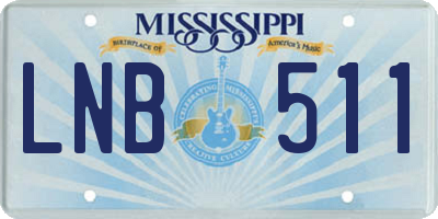 MS license plate LNB511