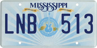 MS license plate LNB513