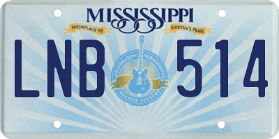 MS license plate LNB514