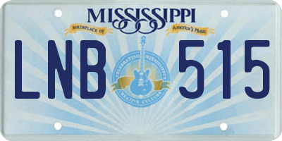 MS license plate LNB515