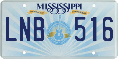 MS license plate LNB516