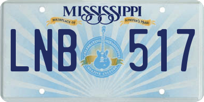 MS license plate LNB517