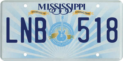 MS license plate LNB518