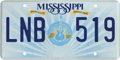 MS license plate LNB519
