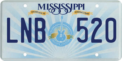 MS license plate LNB520