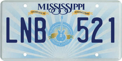 MS license plate LNB521