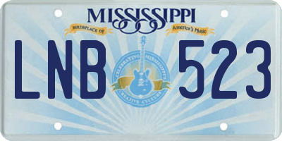 MS license plate LNB523