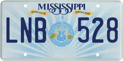 MS license plate LNB528
