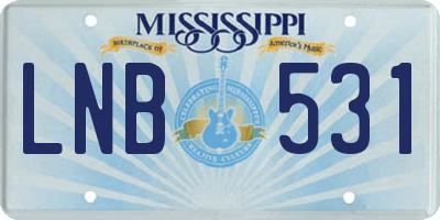 MS license plate LNB531