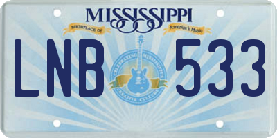 MS license plate LNB533