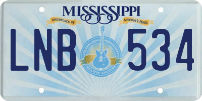 MS license plate LNB534