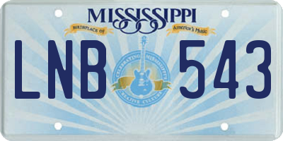 MS license plate LNB543
