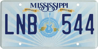 MS license plate LNB544