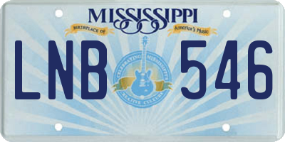 MS license plate LNB546